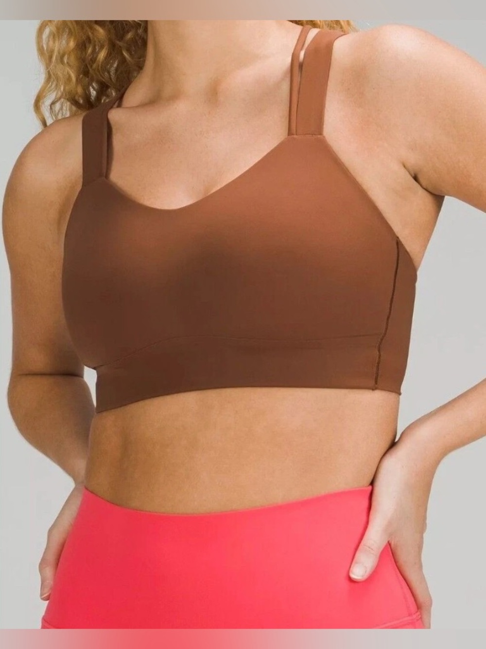 Lululemon Like a Cloud Longline Bra Light Support D/DD Cup Roasted Brown 4